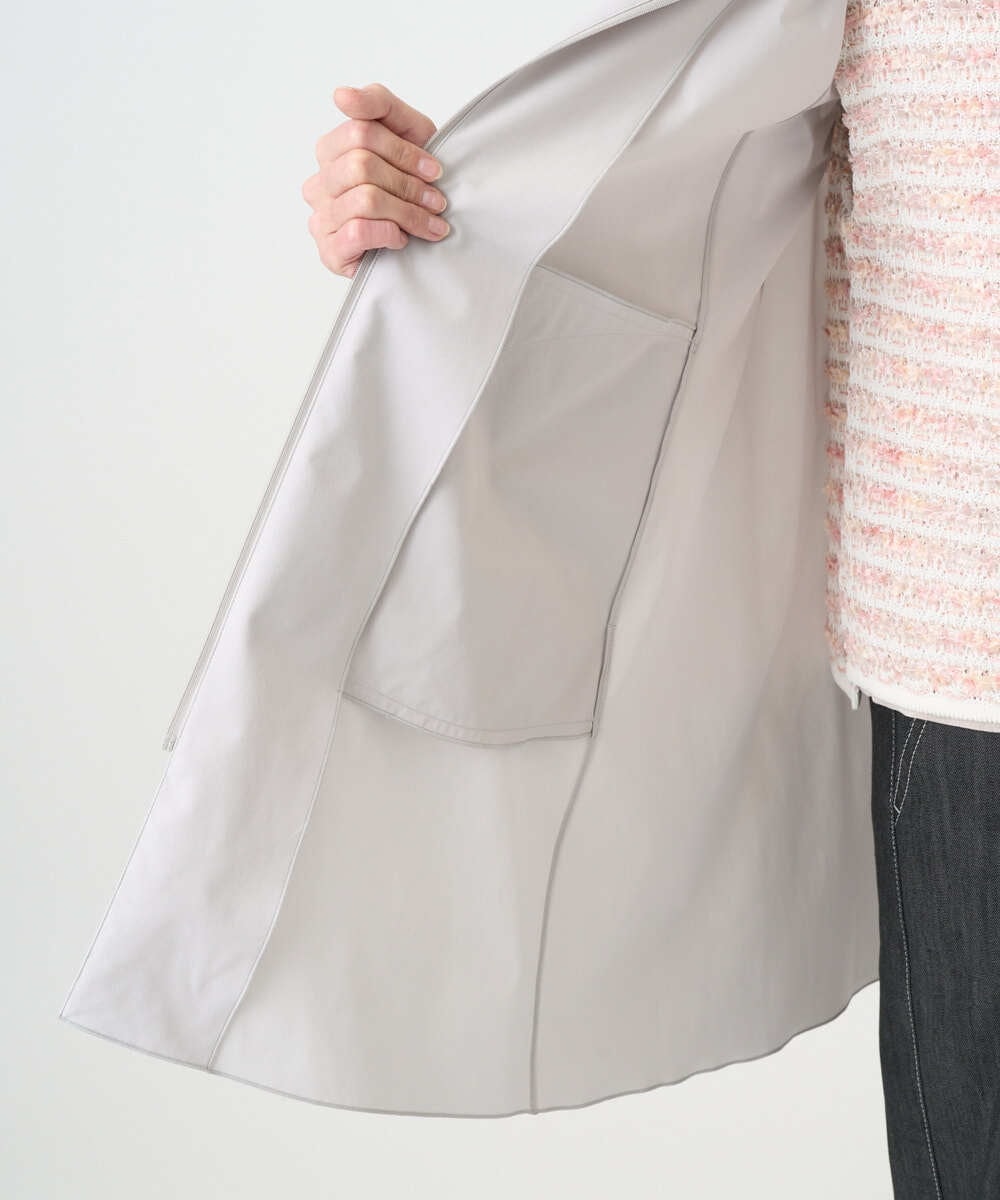 PRVEE16490 CHRISTIAN AUJARD(クリスチャン・オジャール) [シワになりにくい]タフタジップアップコート ライトグレー