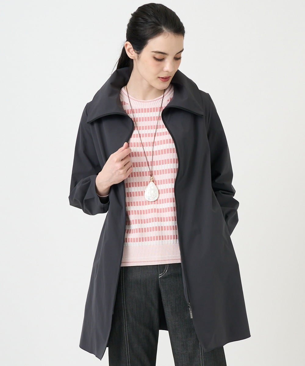 PRVEE16490 CHRISTIAN AUJARD(クリスチャン・オジャール) [シワになりにくい]タフタジップアップコート ダークグレー