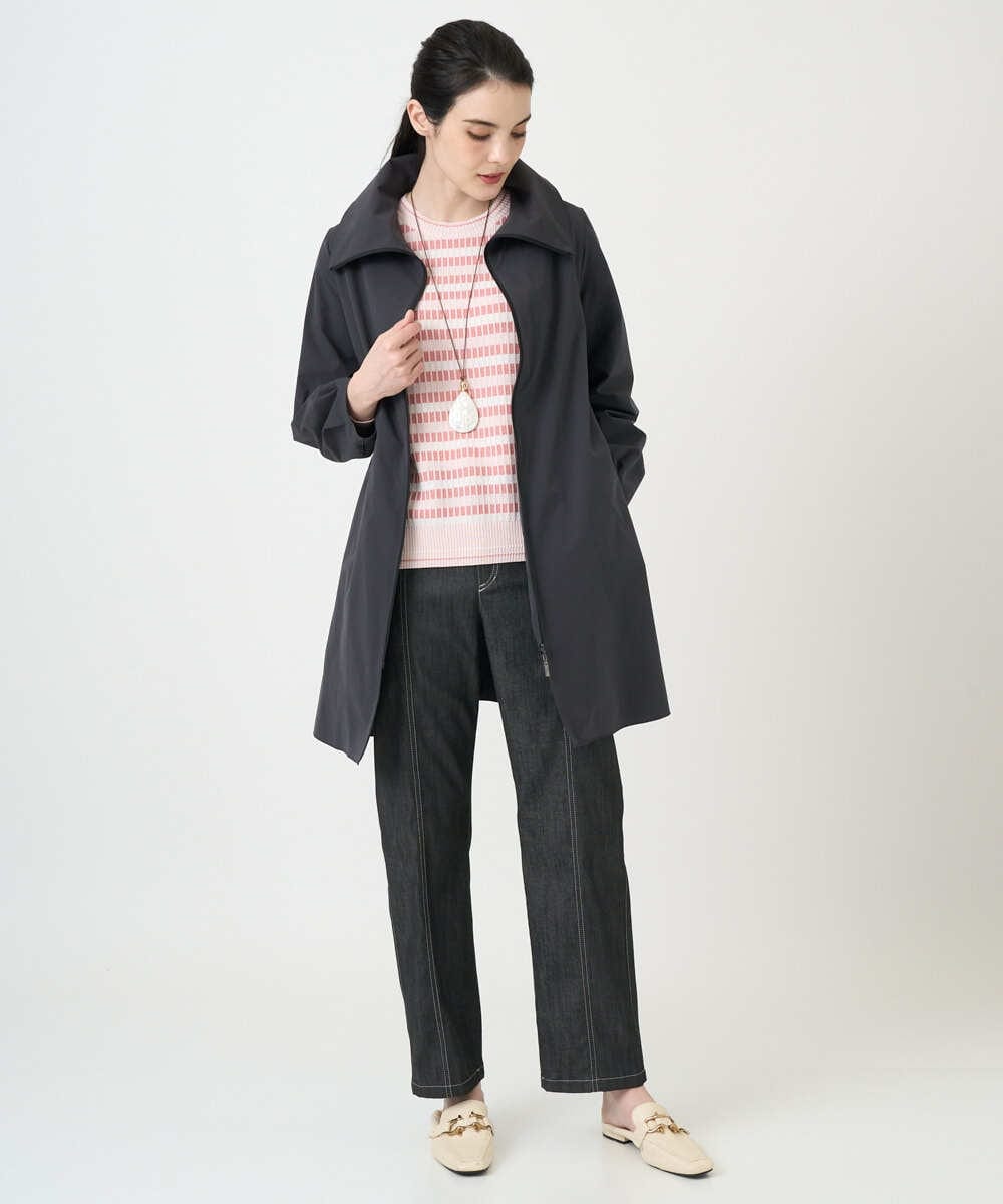 PRVEE16490 CHRISTIAN AUJARD(クリスチャン・オジャール) [シワになりにくい]タフタジップアップコート ダークグレー