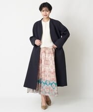 PRVES30670 CHRISTIAN AUJARD(クリスチャン・オジャール) ノーカラーシンプルコート ネイビー