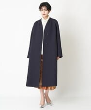 PRVES30670 CHRISTIAN AUJARD(クリスチャン・オジャール) ノーカラーシンプルコート ネイビー