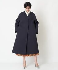 PRVES30670 CHRISTIAN AUJARD(クリスチャン・オジャール) ノーカラーシンプルコート ネイビー
