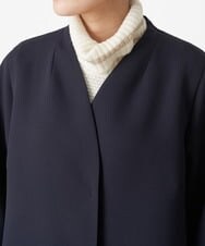 PRVES30670 CHRISTIAN AUJARD(クリスチャン・オジャール) ノーカラーシンプルコート ネイビー