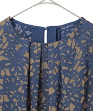 PYBAD03430 CHRISTIAN AUJARD(小さいサイズ)(メゾン ドゥ サンク) [セットアップ対応]フラワーオパールプリントブラウス ネイビー×ブラウン