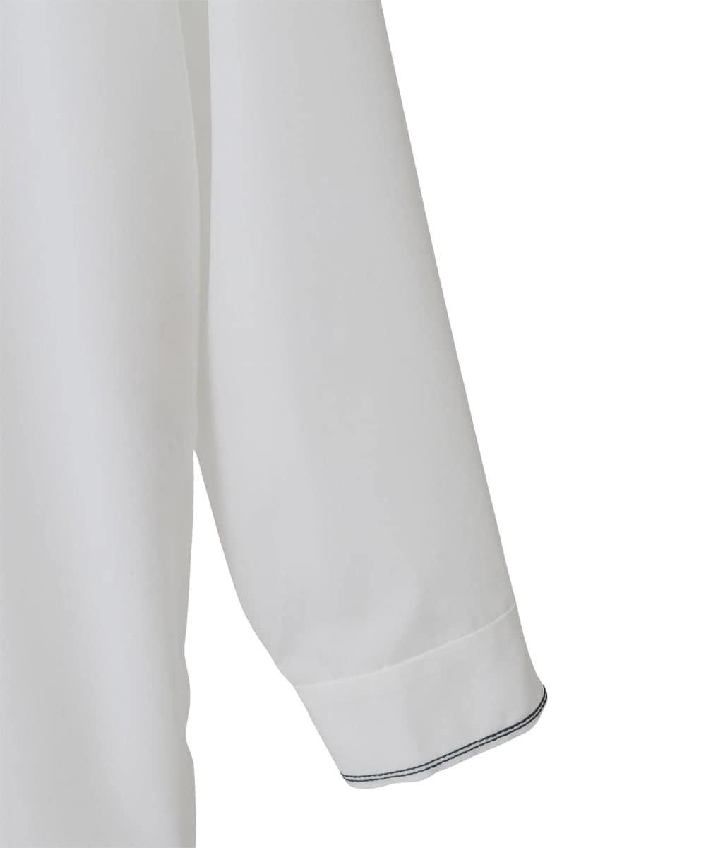 PYBAD17390 CHRISTIAN AUJARD(小さいサイズ)(メゾン ドゥ サンク) 刺繍デザイン長袖ブラウス ホワイト