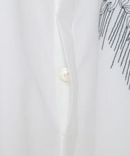 PYBAD17390 CHRISTIAN AUJARD(小さいサイズ)(メゾン ドゥ サンク) 刺繍デザイン長袖ブラウス ホワイト