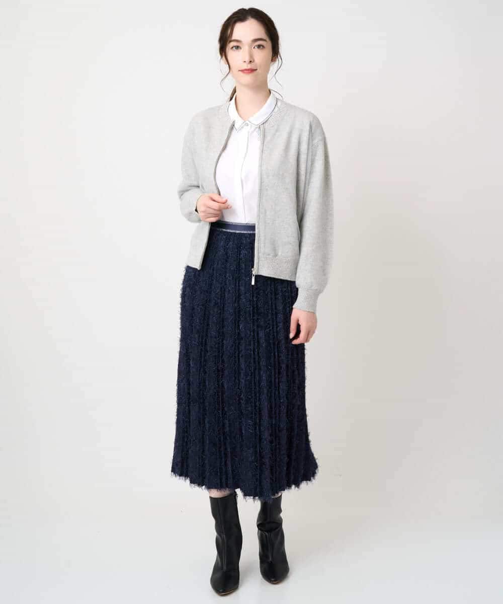 PYBAD17390 CHRISTIAN AUJARD(小さいサイズ)(メゾン ドゥ サンク) 刺繍デザイン長袖ブラウス ホワイト