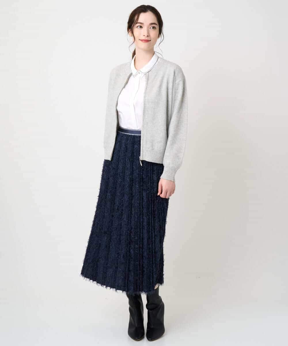 PYBAD17390 CHRISTIAN AUJARD(小さいサイズ)(メゾン ドゥ サンク) 刺繍デザイン長袖ブラウス ホワイト