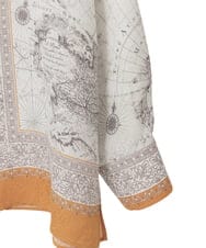 PYBAD32490 CHRISTIAN AUJARD(小さいサイズ)(メゾン ドゥ サンク) アートプリント長袖ブラウス ベージュ×オレンジ