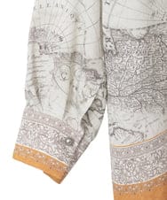 PYBAD32490 CHRISTIAN AUJARD(小さいサイズ)(メゾン ドゥ サンク) アートプリント長袖ブラウス ベージュ×オレンジ