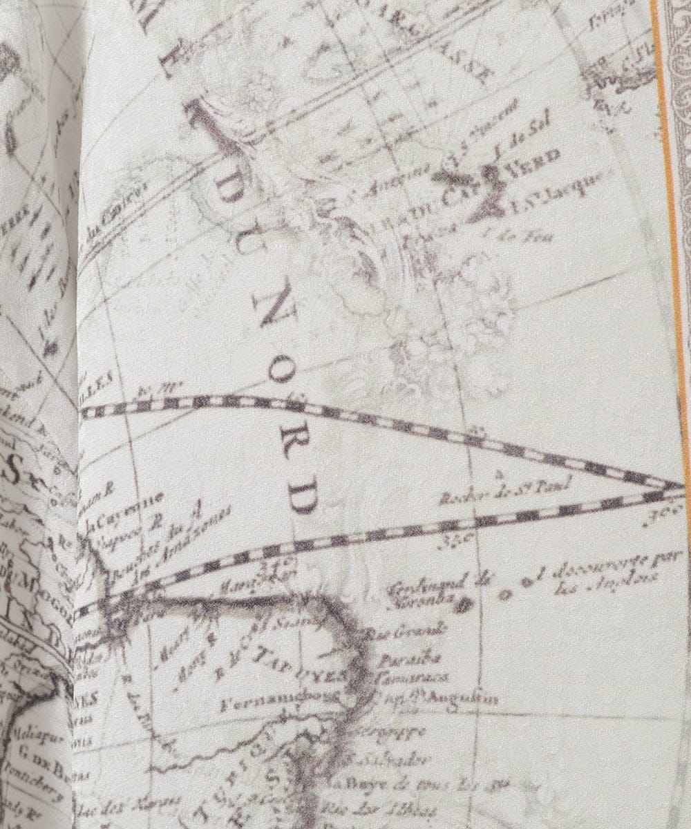 PYBAD32490 CHRISTIAN AUJARD(小さいサイズ)(メゾン ドゥ サンク) アートプリント長袖ブラウス ベージュ×オレンジ