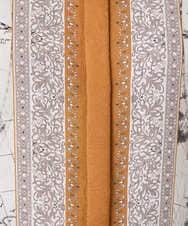 PYBAD32490 CHRISTIAN AUJARD(小さいサイズ)(メゾン ドゥ サンク) アートプリント長袖ブラウス ベージュ×オレンジ