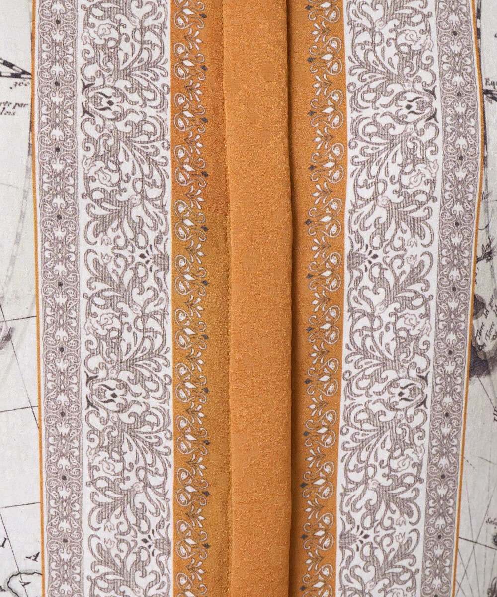 PYBAD32490 CHRISTIAN AUJARD(小さいサイズ)(メゾン ドゥ サンク) アートプリント長袖ブラウス ベージュ×オレンジ