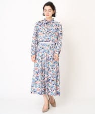 PYBEA22440 CHRISTIAN AUJARD(小さいサイズ)(メゾン ドゥ サンク) [セットアップ対応]フラワープリントブラウス ピンク×ブルー