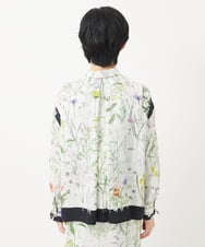 PYBEB42490 CHRISTIAN AUJARD(小さいサイズ)(メゾン ドゥ サンク) [セットアップ対応]ボタニカルフラワープリントブラウス グリーン系