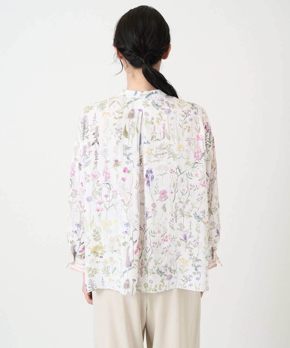 PYBEE19490 CHRISTIAN AUJARD(小さいサイズ)(メゾン ドゥ サンク) ボタニカルフラワーブラウス ホワイト×ピンク系