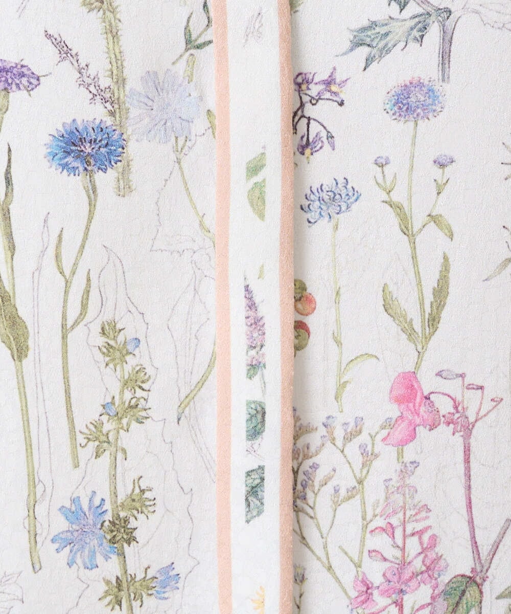 PYBEE19490 CHRISTIAN AUJARD(小さいサイズ)(メゾン ドゥ サンク) ボタニカルフラワーブラウス ホワイト×ピンク系