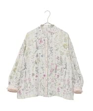 PYBEE19490 CHRISTIAN AUJARD(小さいサイズ)(メゾン ドゥ サンク) ボタニカルフラワーブラウス ホワイト×ピンク系