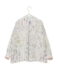 PYBEE19490 CHRISTIAN AUJARD(小さいサイズ)(メゾン ドゥ サンク) ボタニカルフラワーブラウス ホワイト×ピンク系