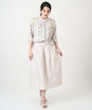 PYBEE19490 CHRISTIAN AUJARD(小さいサイズ)(メゾン ドゥ サンク) ボタニカルフラワーブラウス ホワイト×ピンク系