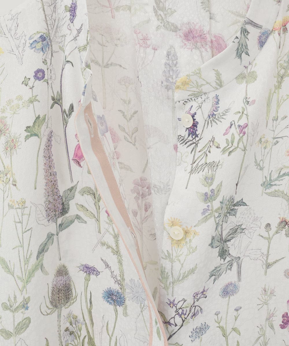 PYBEE19490 CHRISTIAN AUJARD(小さいサイズ)(メゾン ドゥ サンク) ボタニカルフラワーブラウス ホワイト×ピンク系