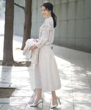 PYBEE19490 CHRISTIAN AUJARD(小さいサイズ)(メゾン ドゥ サンク) ボタニカルフラワーブラウス ホワイト×ピンク系