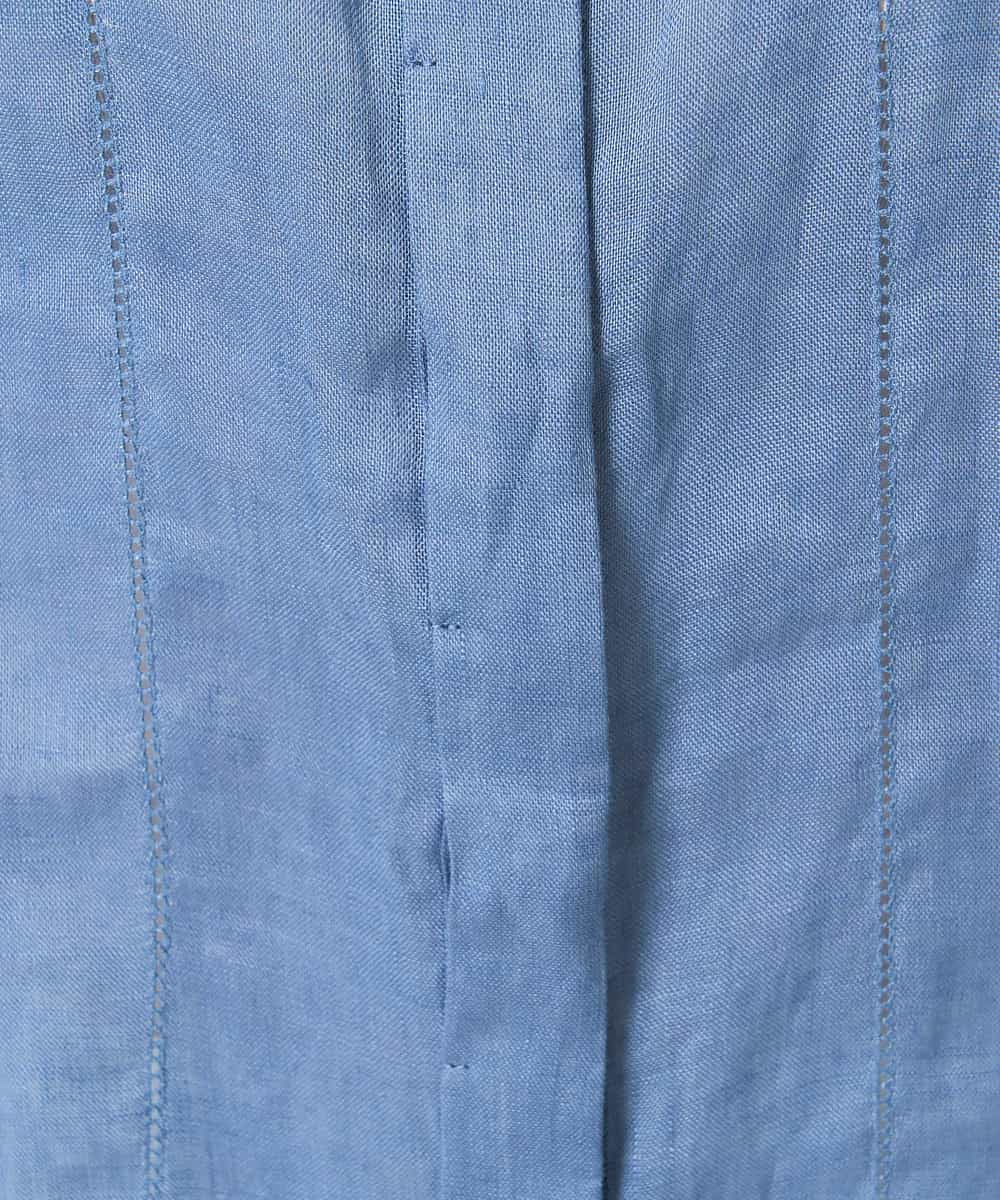 PYBGA63400 CHRISTIAN AUJARD(小さいサイズ)(メゾン ドゥ サンク) [吸水速乾]リネンワイドシルエットブラウス ブルー