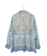 PYBGD25490 CHRISTIAN AUJARD(小さいサイズ)(メゾン ドゥ サンク) マリンブルーペーズリーブラウス ブルー系