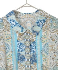 PYBGD25490 CHRISTIAN AUJARD(小さいサイズ)(メゾン ドゥ サンク) マリンブルーペーズリーブラウス ブルー系