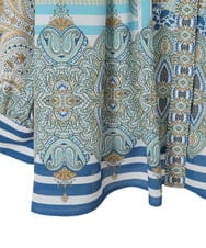 PYBGD25490 CHRISTIAN AUJARD(小さいサイズ)(メゾン ドゥ サンク) マリンブルーペーズリーブラウス ブルー系