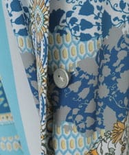 PYBGD25490 CHRISTIAN AUJARD(小さいサイズ)(メゾン ドゥ サンク) マリンブルーペーズリーブラウス ブルー系