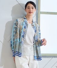 PYBGD25490 CHRISTIAN AUJARD(小さいサイズ)(メゾン ドゥ サンク) マリンブルーペーズリーブラウス ブルー系