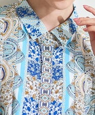 PYBGD25490 CHRISTIAN AUJARD(小さいサイズ)(メゾン ドゥ サンク) マリンブルーペーズリーブラウス ブルー系