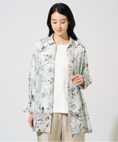 PYBGE02490 CHRISTIAN AUJARD(小さいサイズ) フラワープリントシアーブラウス