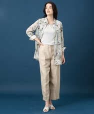 PYBGE02490 CHRISTIAN AUJARD(小さいサイズ)(メゾン ドゥ サンク) フラワープリントシアーブラウス グリーン