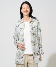 PYBGE02490 CHRISTIAN AUJARD(小さいサイズ)(メゾン ドゥ サンク) フラワープリントシアーブラウス グリーン