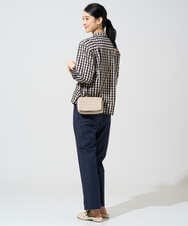 PYBGE09490 CHRISTIAN AUJARD(小さいサイズ)(メゾン ドゥ サンク) [セットアップ対応]シャンブレーチェックブラウス オレンジ×ネイビー系