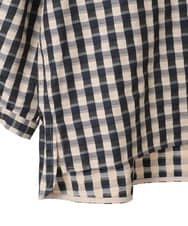 PYBGE09490 CHRISTIAN AUJARD(小さいサイズ)(メゾン ドゥ サンク) [セットアップ対応]シャンブレーチェックブラウス オレンジ×ネイビー系