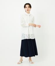 PYBHA02540 CHRISTIAN AUJARD(小さいサイズ)(メゾン ドゥ サンク) レーシーオパールブラウス オフホワイト