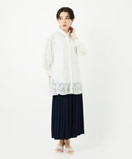 PYBHA02540 CHRISTIAN AUJARD(小さいサイズ)(メゾン ドゥ サンク) レーシーオパールブラウス オフホワイト