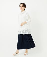 PYBHA02540 CHRISTIAN AUJARD(小さいサイズ)(メゾン ドゥ サンク) レーシーオパールブラウス オフホワイト