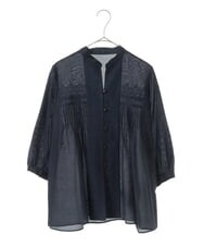 PYBHW01450 CHRISTIAN AUJARD(小さいサイズ)(メゾン ドゥ サンク) クロス刺繍デザインブラウス ホワイト