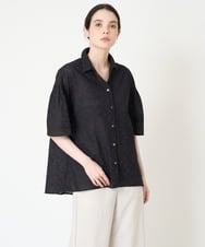 PYBHW17390 CHRISTIAN AUJARD(小さいサイズ)(メゾン ドゥ サンク) アイレット刺繍ブラウス ブラック