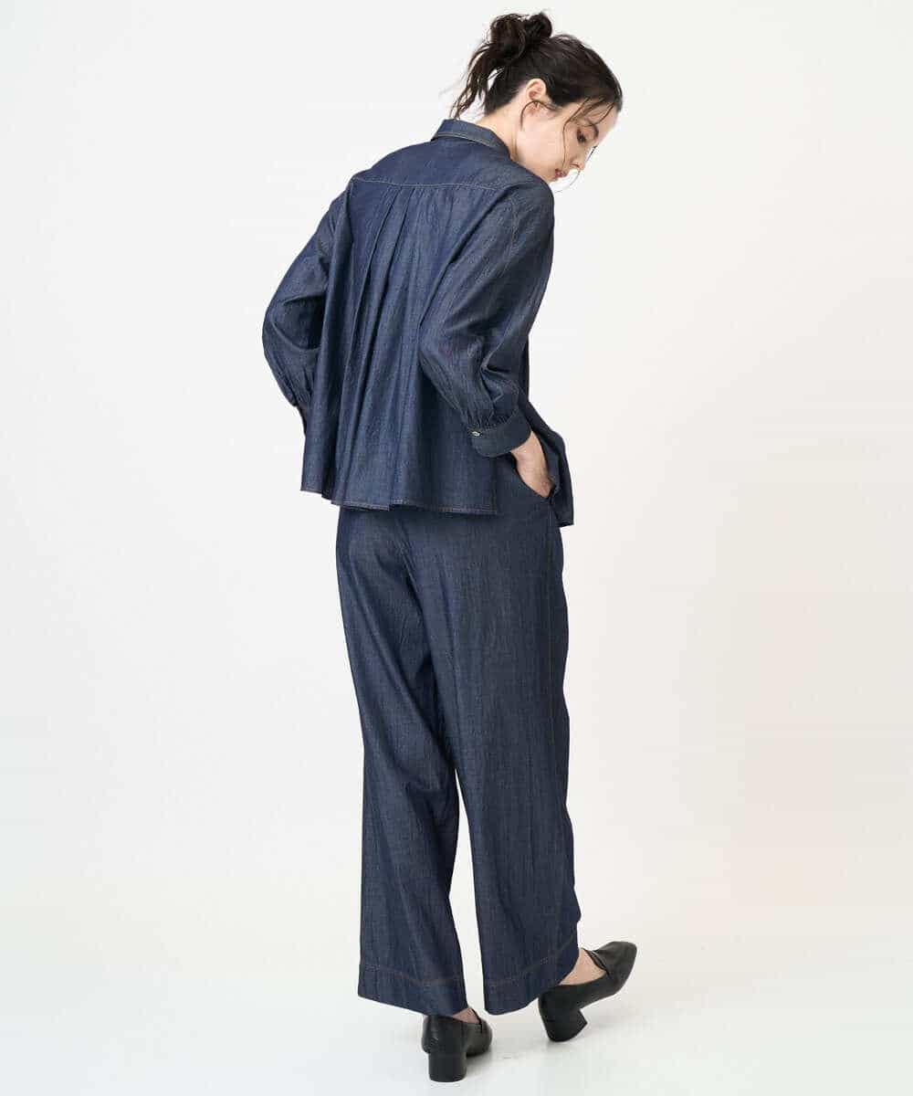 PYBJB10360 CHRISTIAN AUJARD(小さいサイズ)(メゾン ドゥ サンク) [セットアップ対応]ライトデニムシャツ ネイビー