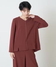 PYBJP63330 CHRISTIAN AUJARD(小さいサイズ)(メゾン ドゥ サンク) 【セットアップ対応】ステッチデザインAラインブラウス ボルドー