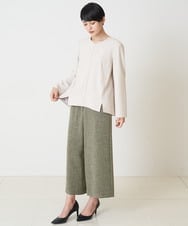 PYBJP63330 CHRISTIAN AUJARD(小さいサイズ)(メゾン ドゥ サンク) 【セットアップ対応】ステッチデザインAラインブラウス ネイビー