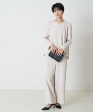 PYBJP63330 CHRISTIAN AUJARD(小さいサイズ)(メゾン ドゥ サンク) 【セットアップ対応】ステッチデザインAラインブラウス ネイビー