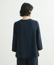 PYBJP63330 CHRISTIAN AUJARD(小さいサイズ)(メゾン ドゥ サンク) 【セットアップ対応】ステッチデザインAラインブラウス ネイビー