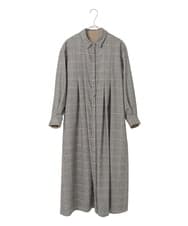 PYEAD31720 CHRISTIAN AUJARD(小さいサイズ)(メゾン ドゥ サンク) グレンチェックワンピース ブラウン系