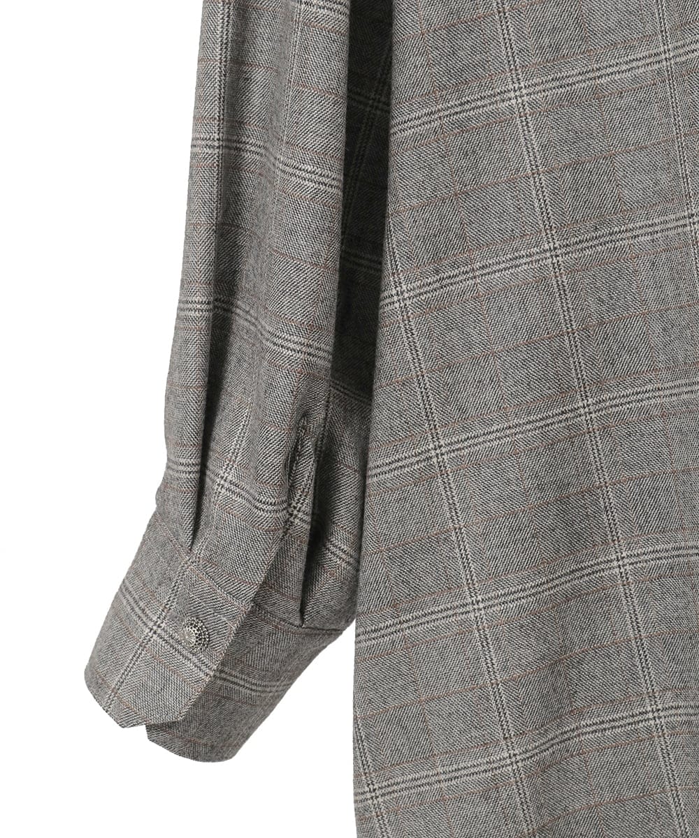 PYEAD31720 CHRISTIAN AUJARD(小さいサイズ)(メゾン ドゥ サンク) グレンチェックワンピース ブラウン系